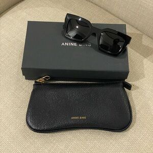 Anine Bing Indio Black Sunglasses with Case